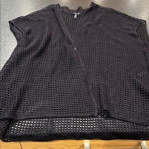 Eileen Fisher Women's Black eyelet Swim Beach coverup